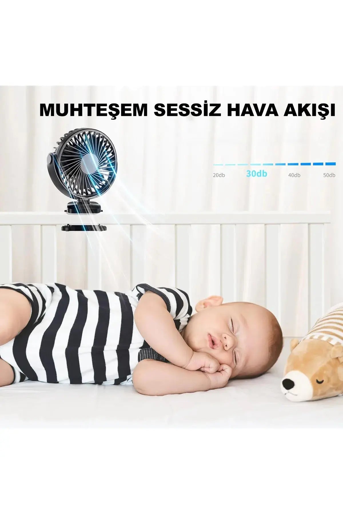 Masaüstü Şarjlı Klipsli 360 Derece Dönen Portatif Fan Vantilatör Şarjlı Klipsli Soğutucu