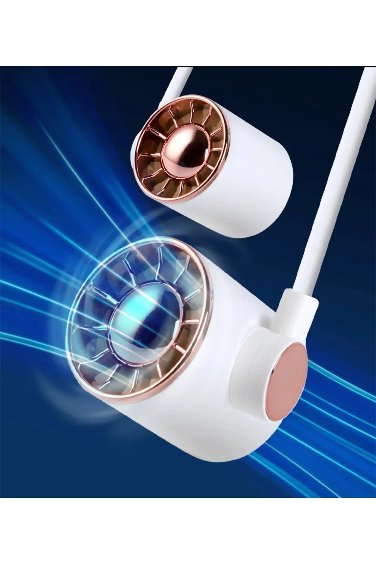 Mini Fan USB Tembel Asılı Boyun Katlanabilir Taşınabilir Küçük Fan Uzun Ömrü Turbo