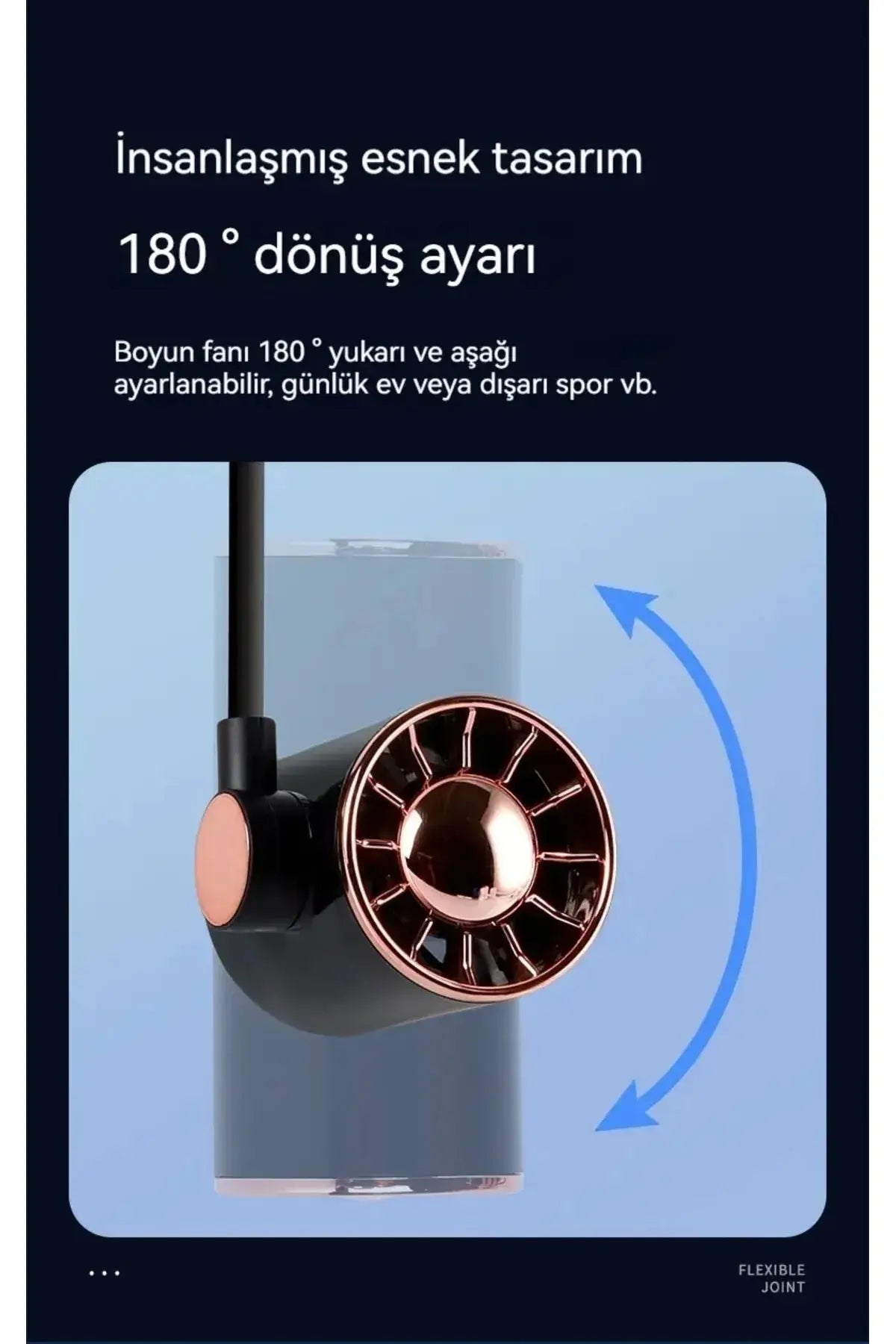 Mini Fan USB Tembel Asılı Boyun Katlanabilir Taşınabilir Küçük Fan Uzun Ömrü Turbo