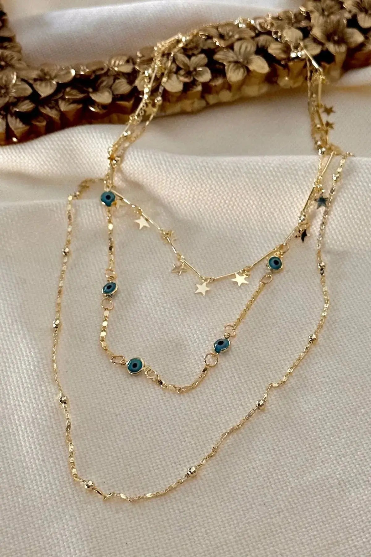 Nazar Boncuklu Kombin Kolye