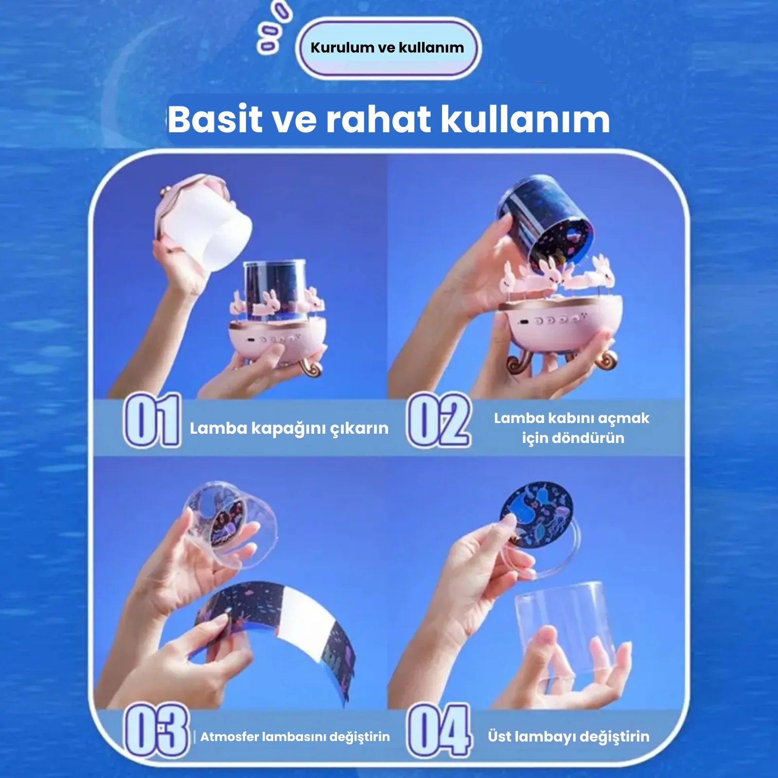 Rüya Tavşanı Projektör - gece lambası
