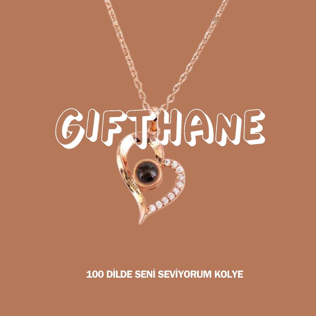 Gifthane™ 14 Ayar Altın Kaplama - 100 Dilde Seni Seviyorum Kolye