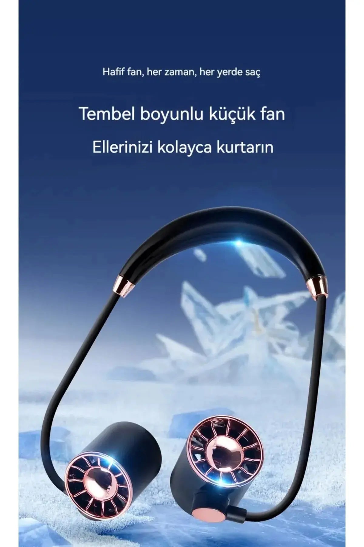 Mini Fan USB Tembel Asılı Boyun Katlanabilir Taşınabilir Küçük Fan Uzun Ömrü Turbo