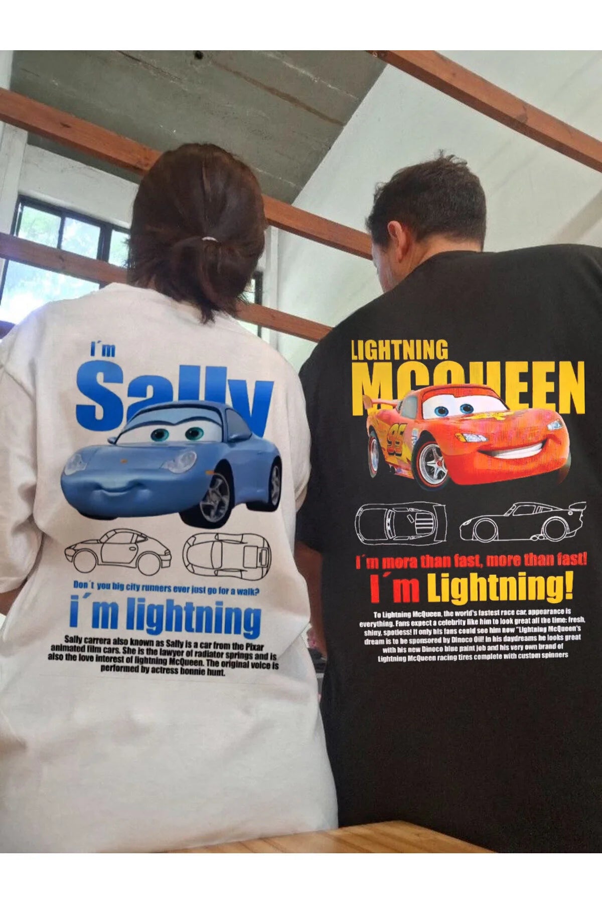  Sally & Mcqueen Cars  Oversize  Tshirt 