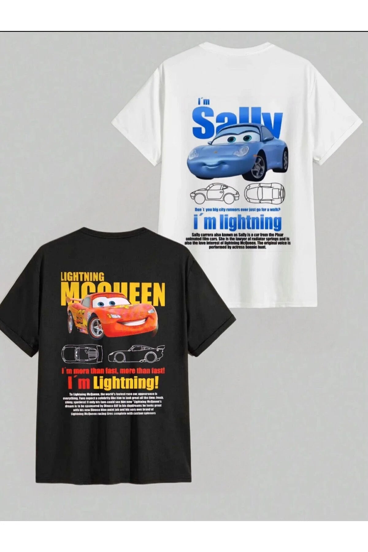  Sally & Mcqueen Cars  Oversize  Tshirt 