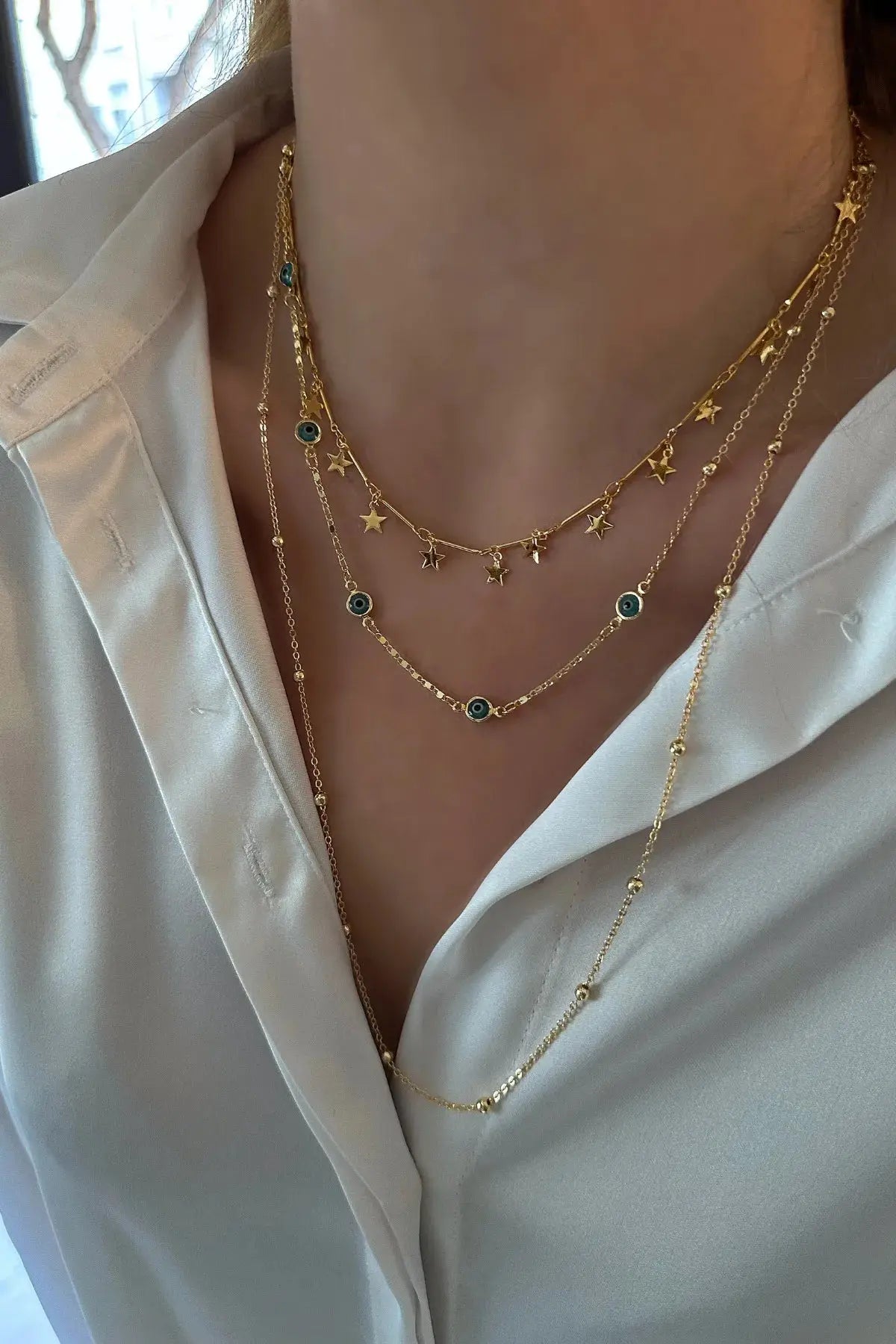 Nazar Boncuklu Kombin Kolye