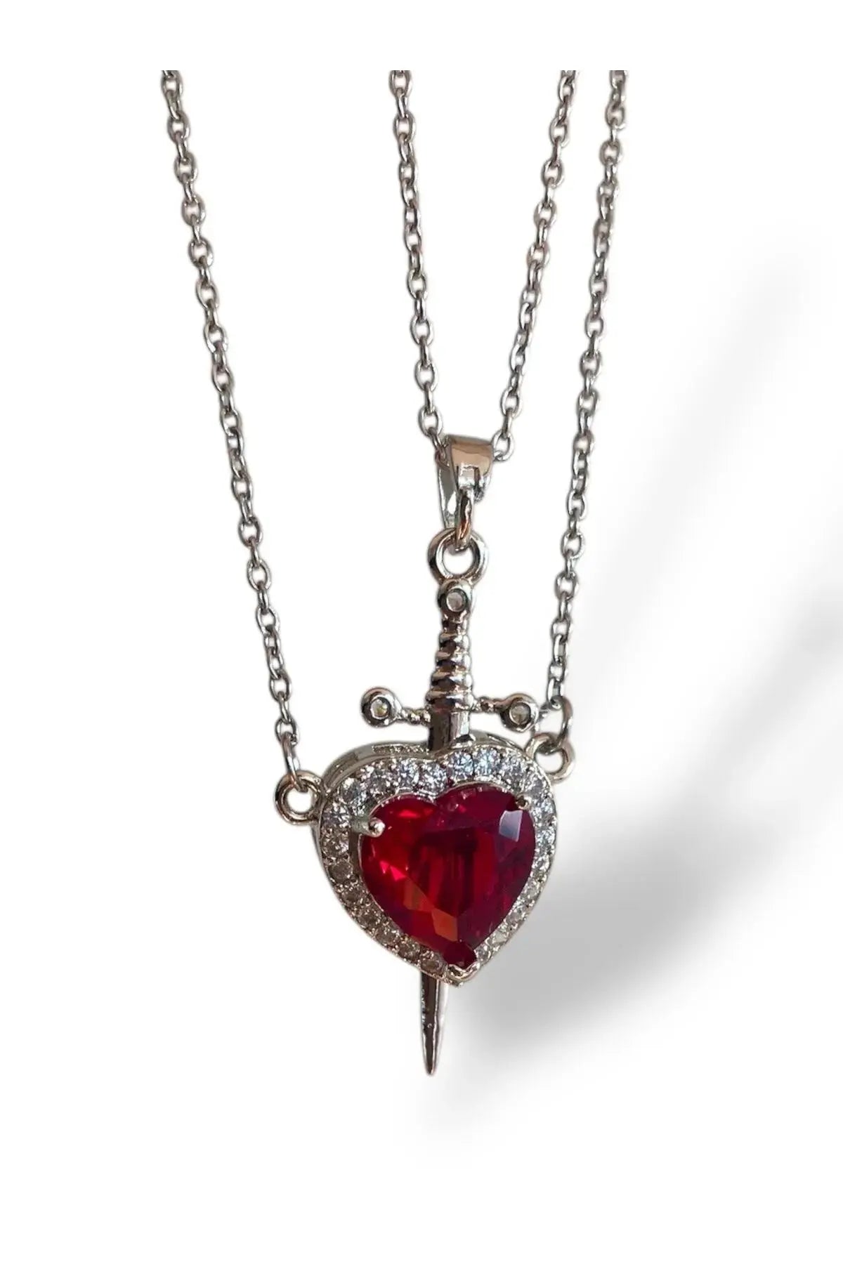 Kalp ve Kılıç Sevgili Kolyesi