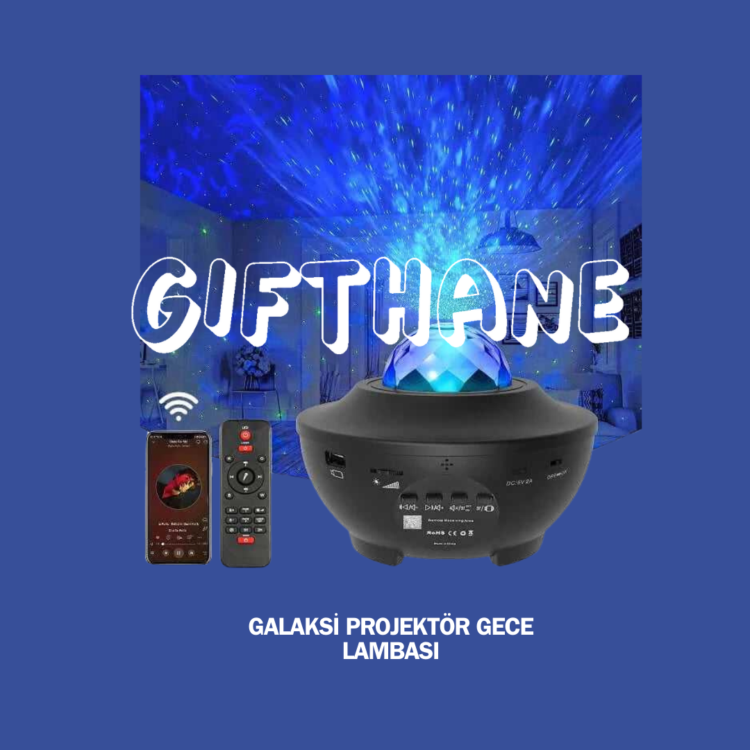 Gifthane™ Galaksi Projektör Gece Lambası