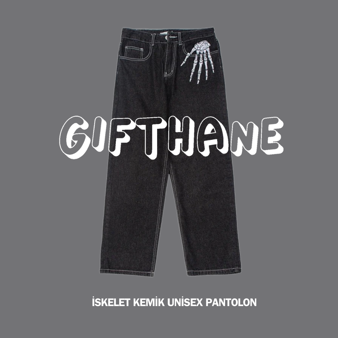 Gifthane İskelet Kemik Unisex Pantolon