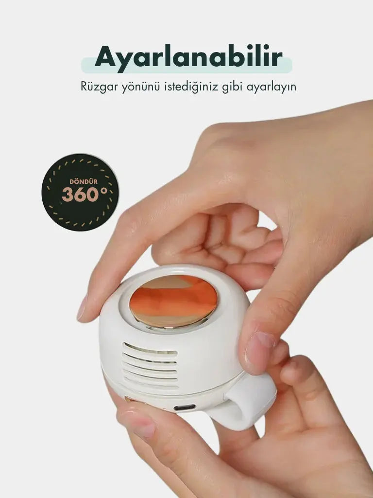 Klipsli Mini Fan - 3 Hız Ayarlı Taşınabilir Kişisel Klima