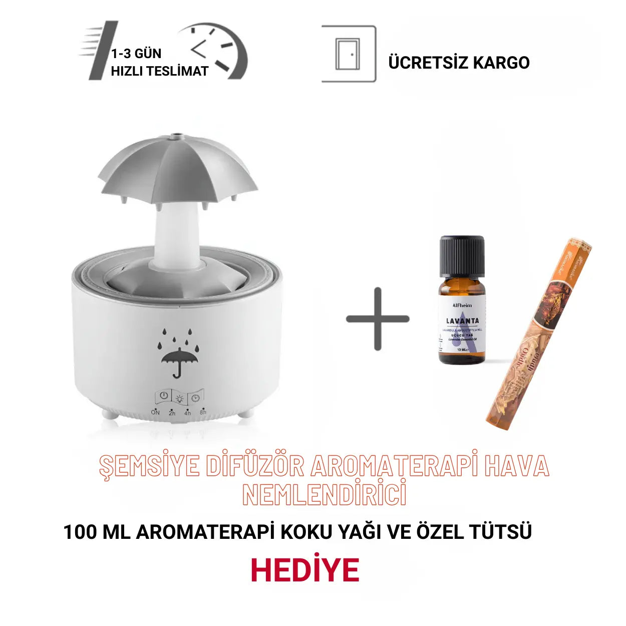 Şemsiye Difüzör Aromaterapi Hava Nemlendirici Gifthane