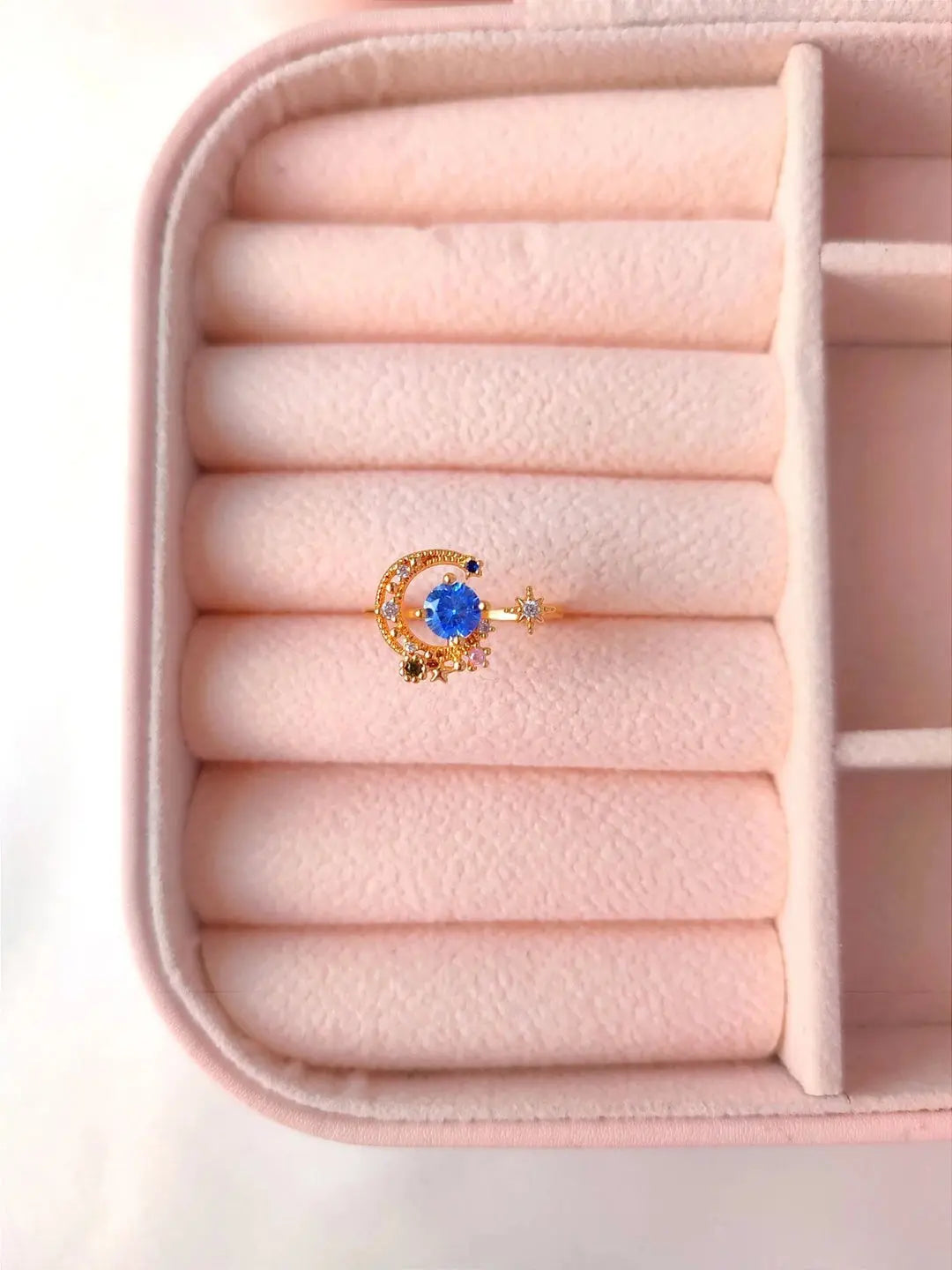 Hilal Yıldızlı Çiçekli Ayarlanabilir Kadın Yüzük