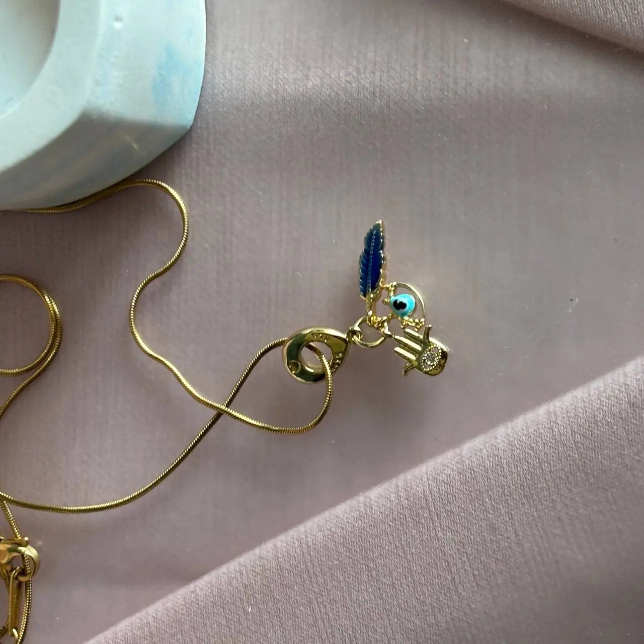 Nazar boncuklu kombin kolye